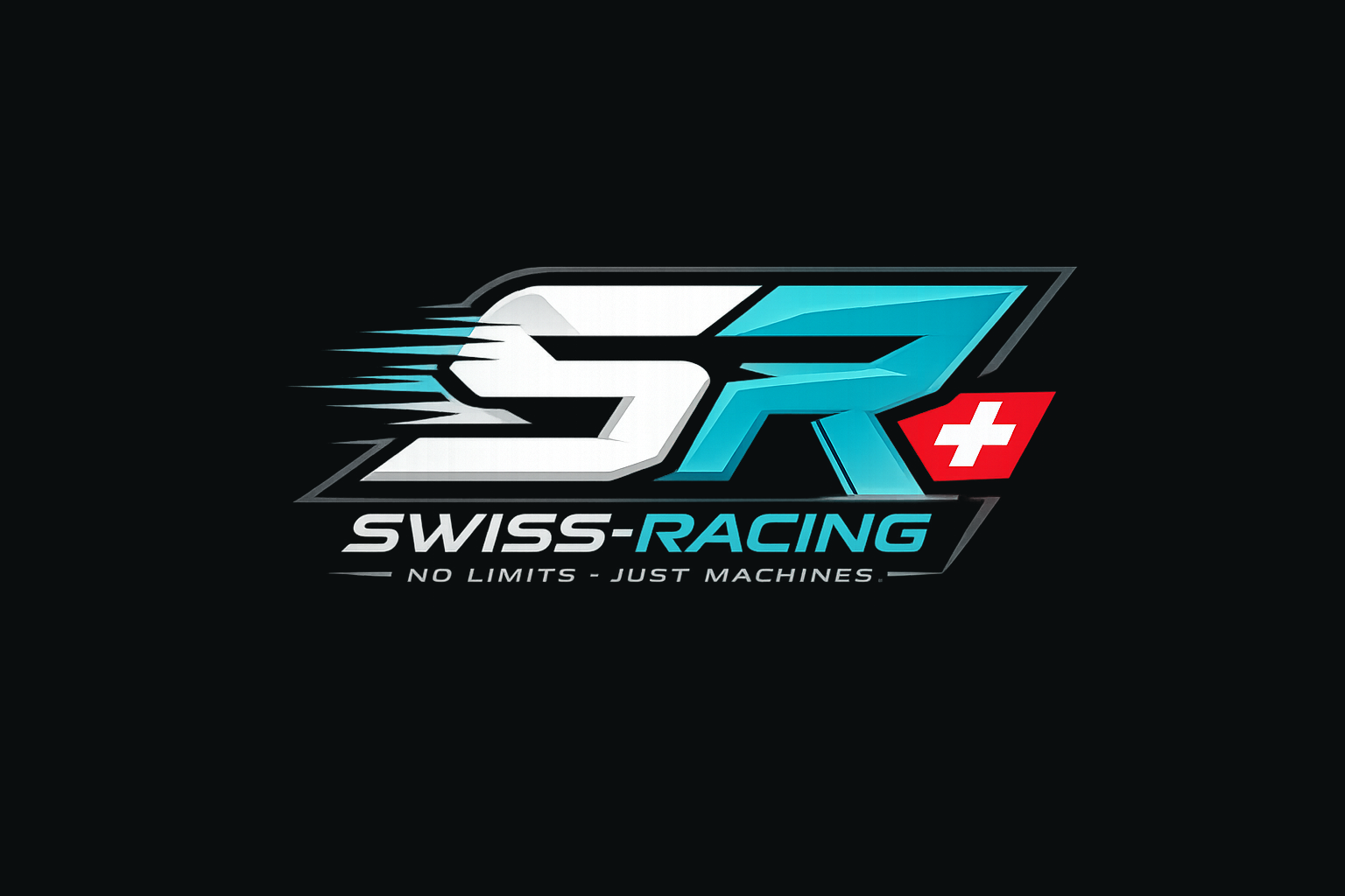 Logo Swiss Racing sur fond noir